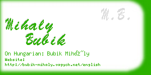 mihaly bubik business card